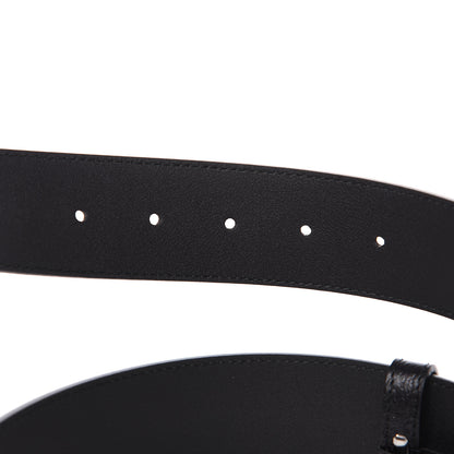 Gucci Textured Dollar Calfskin Nickel Double G 40mm Belt 70 28 Black 3 of 5