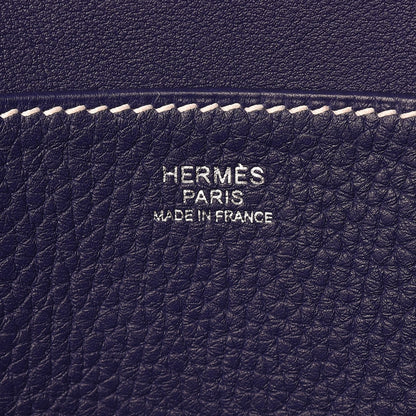 Hermes Taurillon Clemence Halzan 31 GM Bleu Encre 8 of 10
