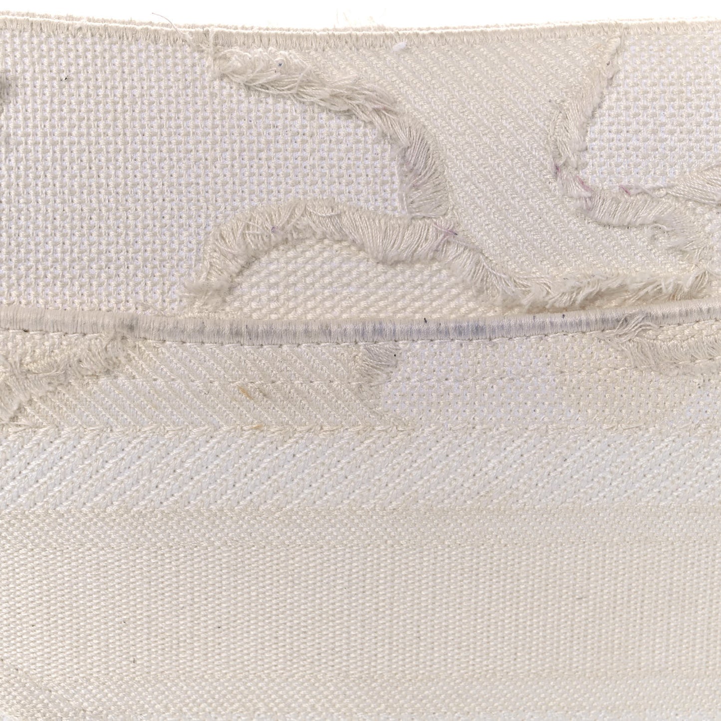 Canvas Embroidered Camouflage Saddle Bag White