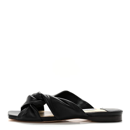 Jimmy Choo Nappa Narisa Flat Sandals 37.5 Black 1 of 12