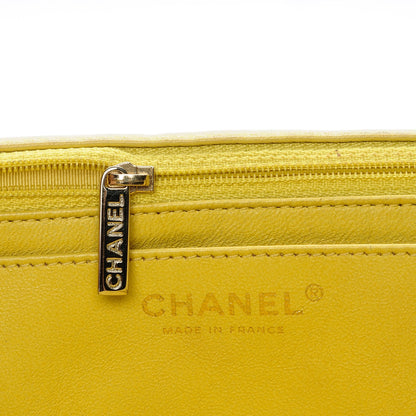 Chanel Lambskin Quilted Maxi Single Flap Yellow 7 of 20