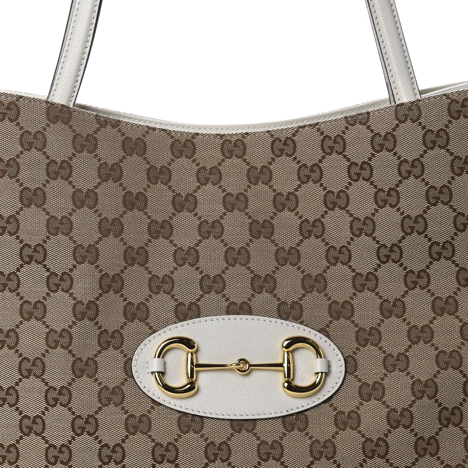Gucci Monogram New Sakai Calfskin Lux Horsebit 1955 Tote Beige Ebony Mystic White 9 of 9