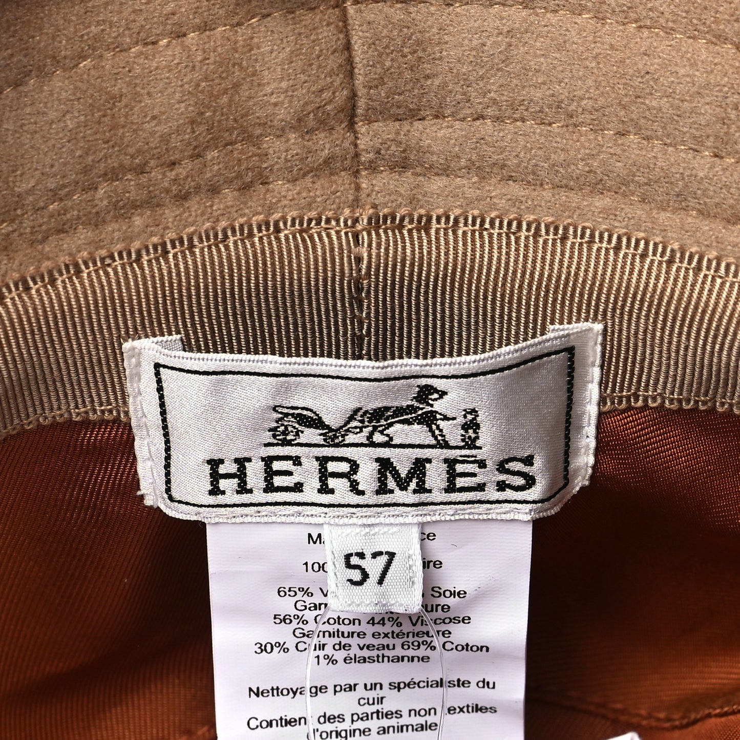 Cotton Harper H Sellier Bucket Hat 57 Beige Camel