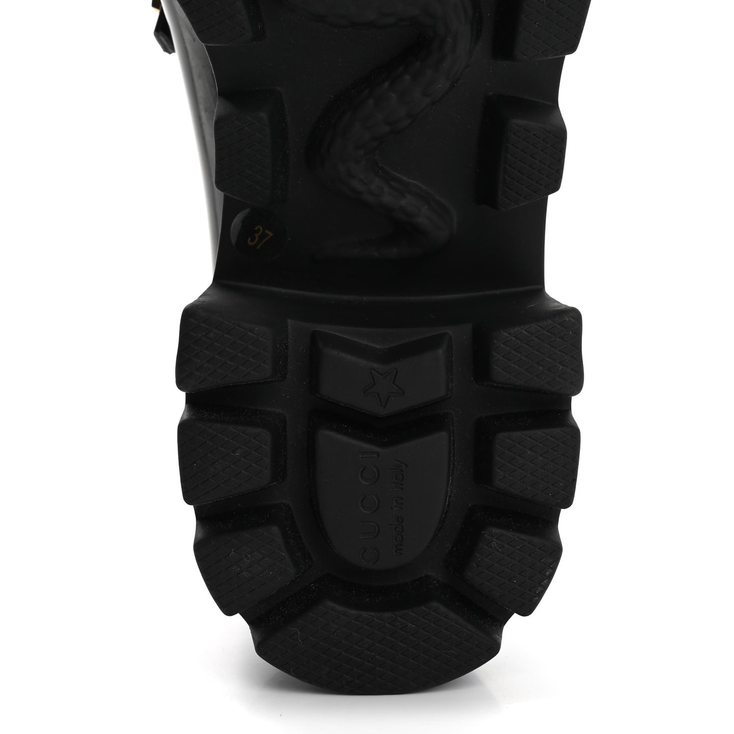 Rubber Horsebit Knee High Boots 37 Black