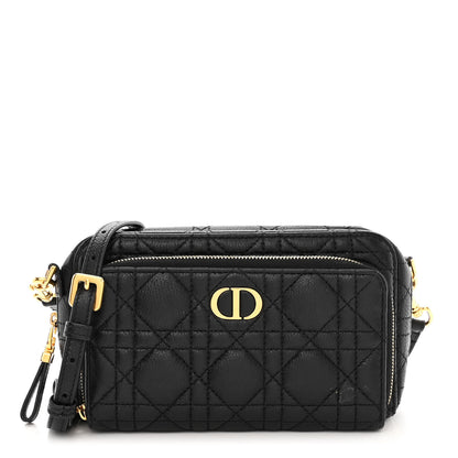 Christian Dior Supple Calfskin Caro Double Pouch Black 1 of 14