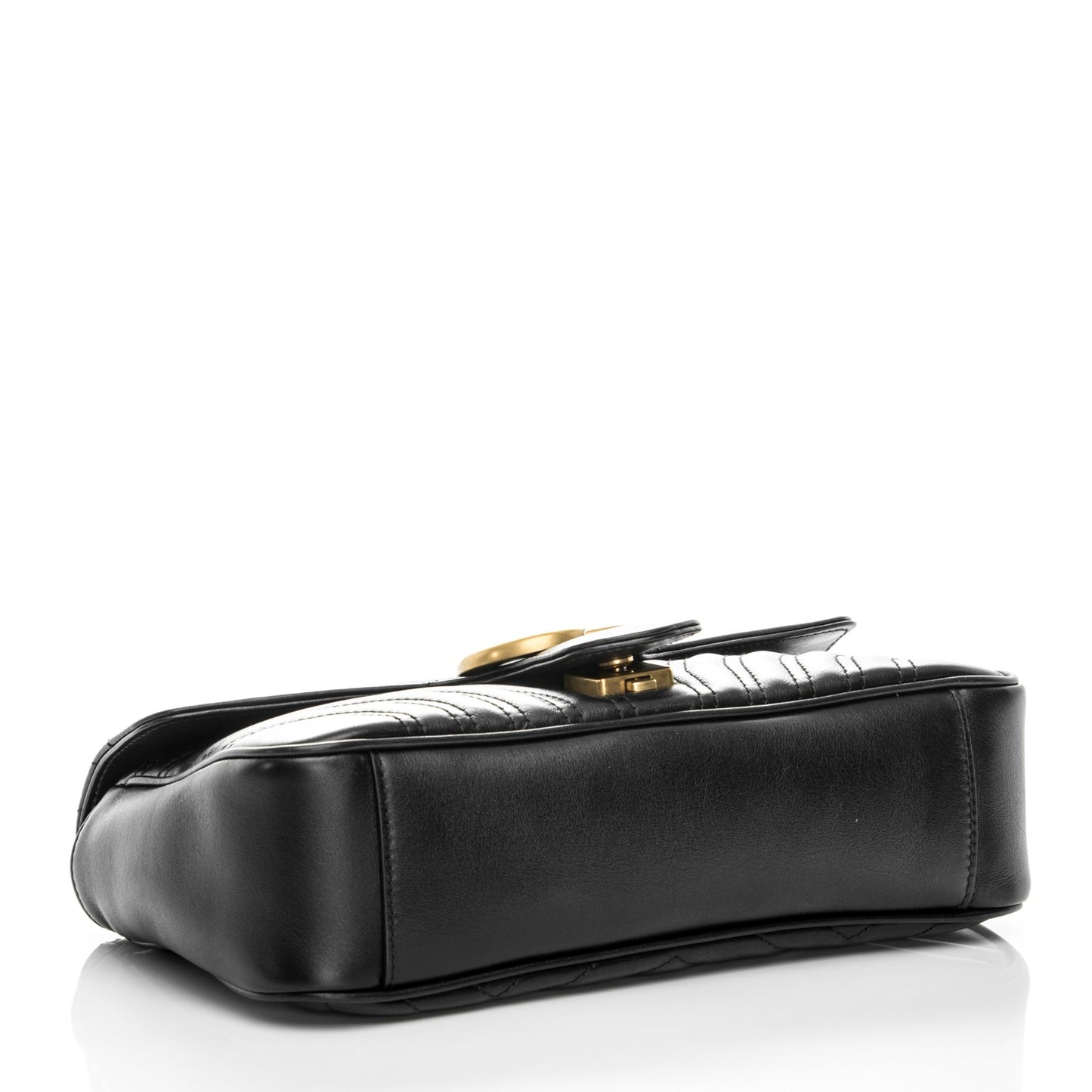 Calfskin Matelasse Small GG Marmont Shoulder Bag Black