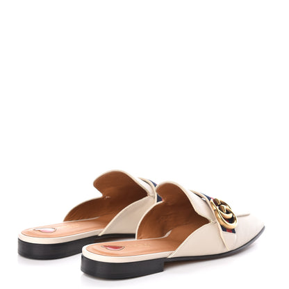 Gucci Calfskin Web Womens Peyton GG Slippers 38.5 Mystic White 4 of 9
