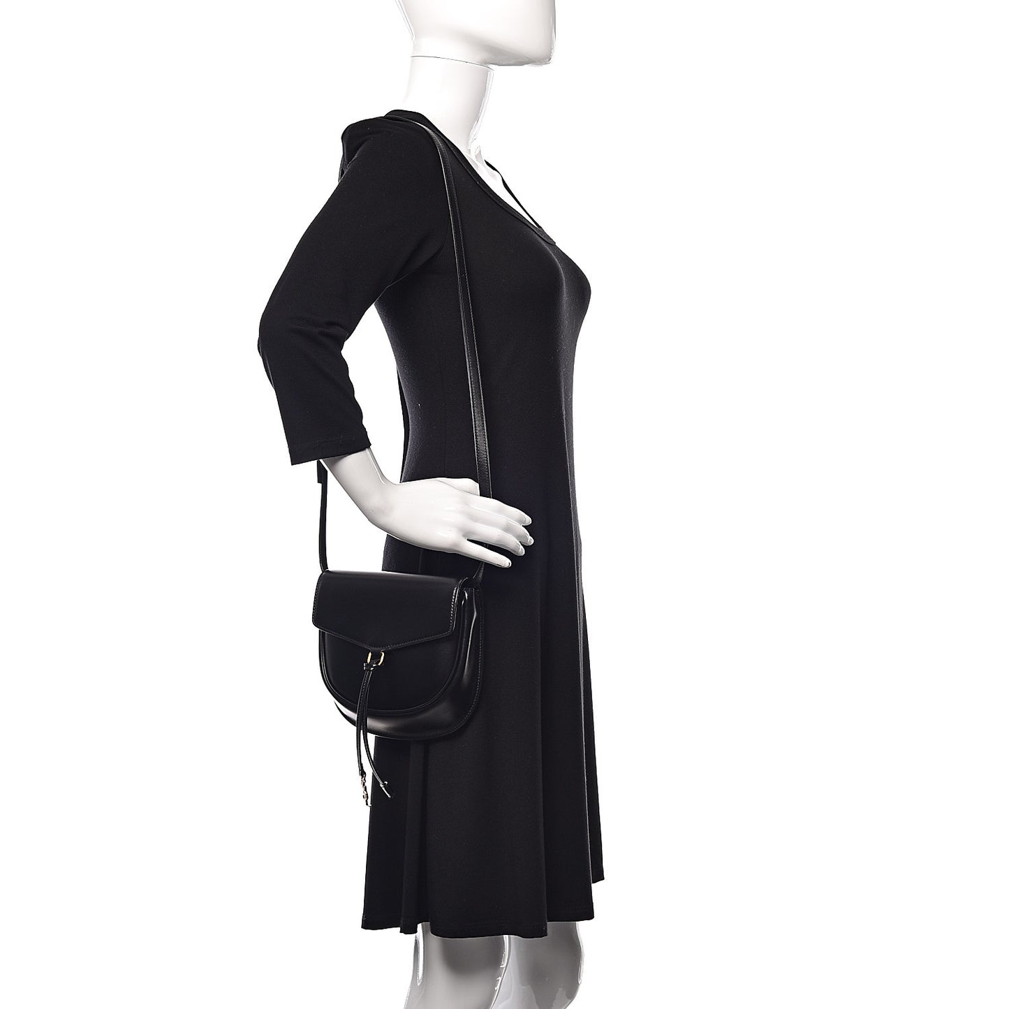 Calfskin Small Datcha Satchel Bag Black