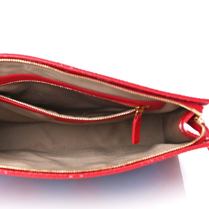 MCM Visetos Year Of The Ox Medium Standing Wristlet Zip Pouch Viva Red 5 of 11