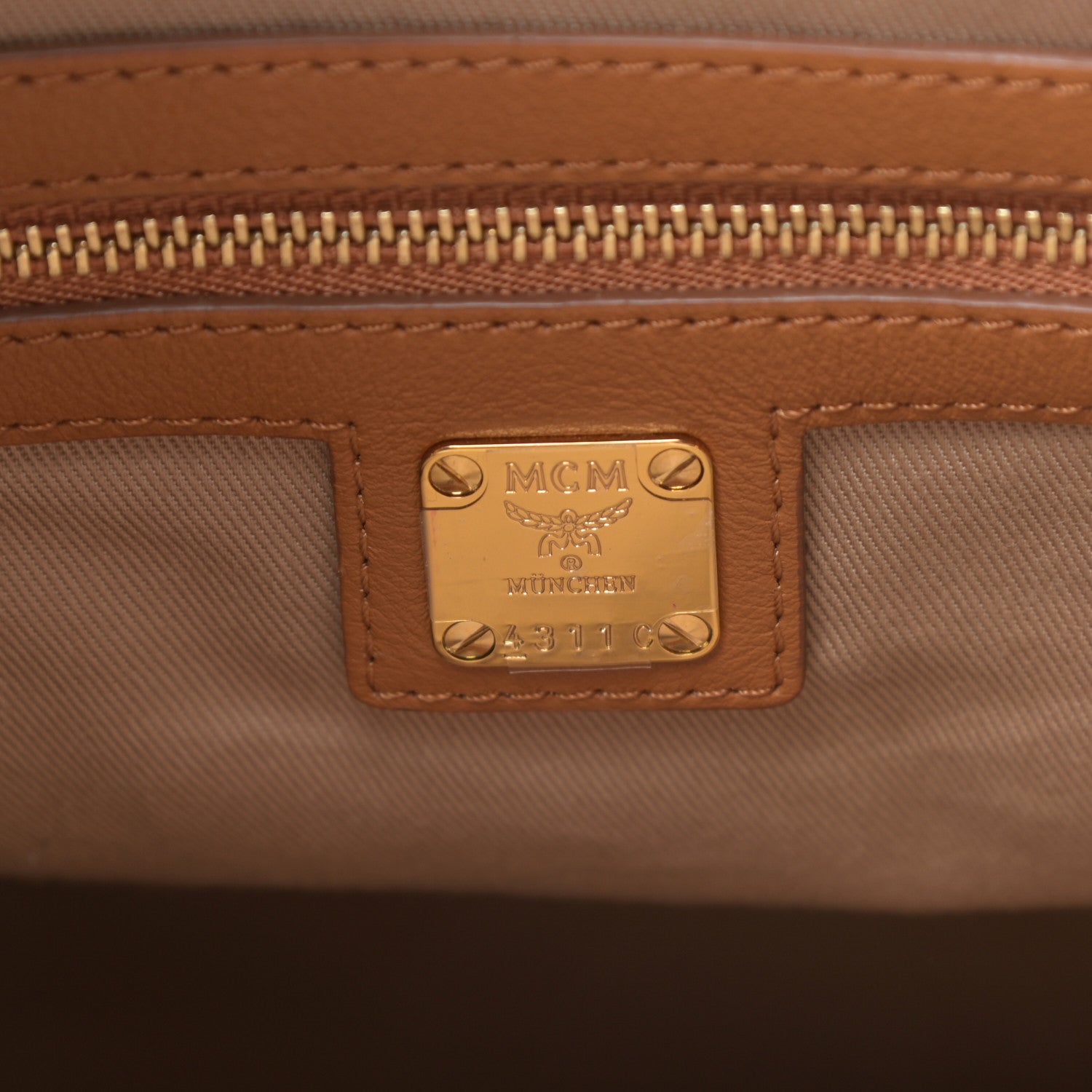 MCM Calfskin Ottomar Monogram Large Klara Hobo Cognac 6 of 12