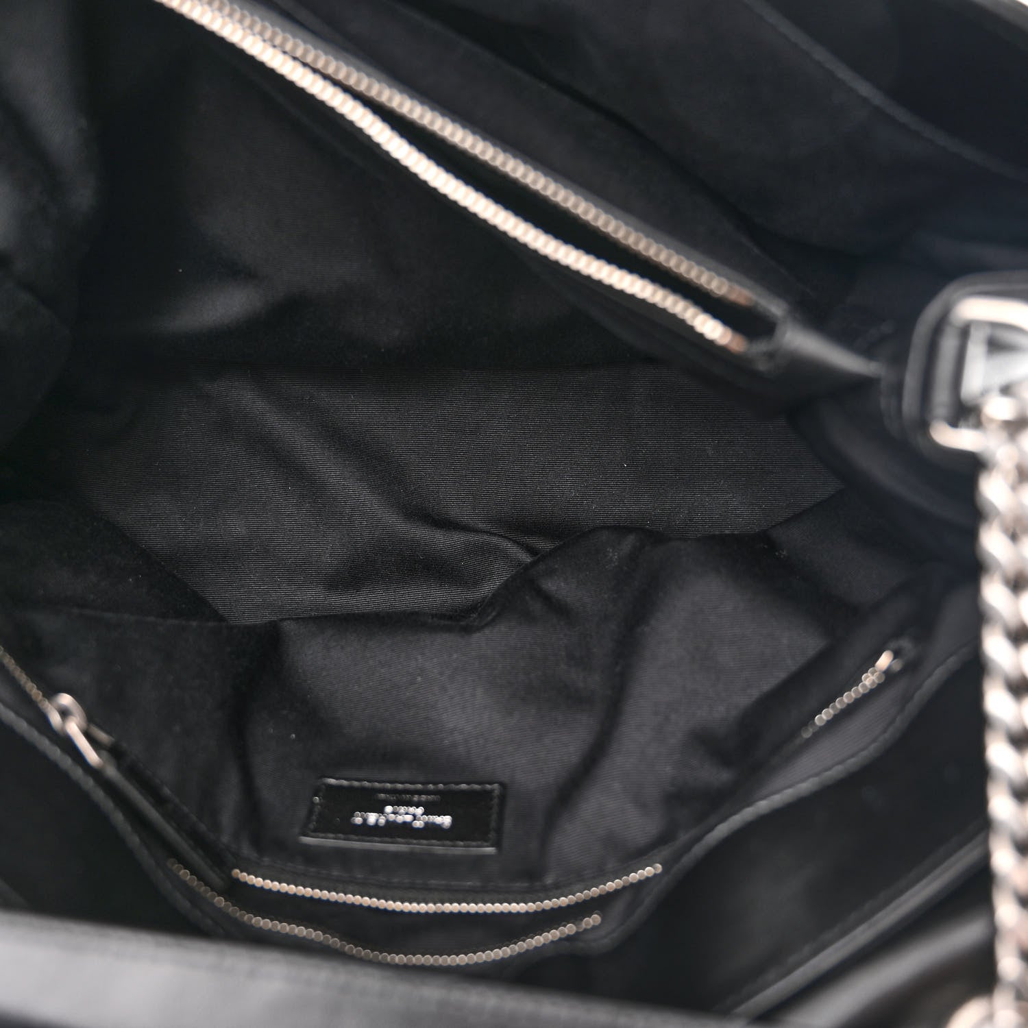 Saint Laurent Calfskin Y Quilted Monogram Large Loulou Chain Satchel Black 6 of 13