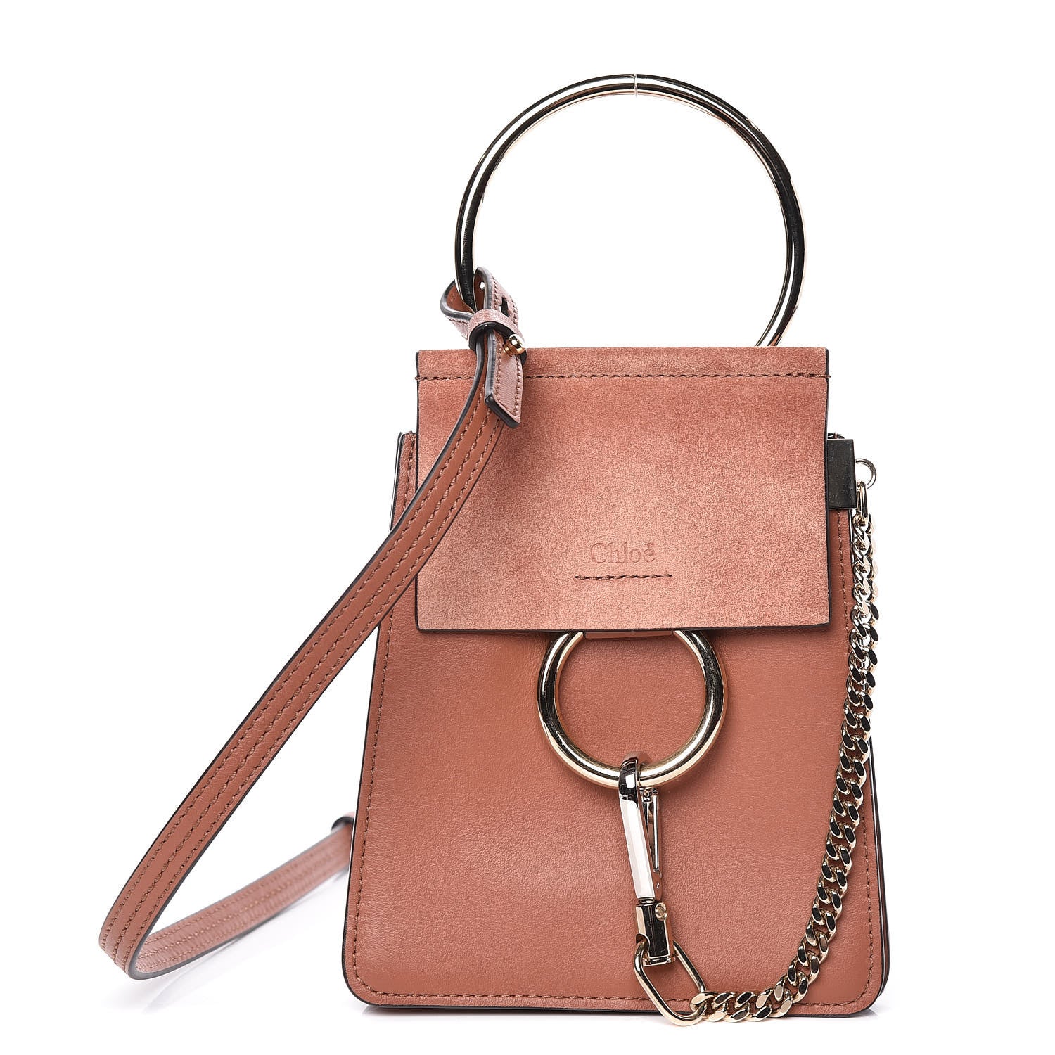 Chloe Suede Calfskin Mini Faye Bracelet Bag Waterlily 1 of 9