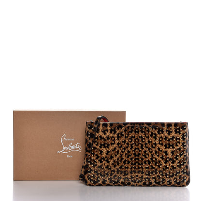 Christian Louboutin Patent Leopard Print Loubiposh Spiked Crossbody Clutch 8 of 8