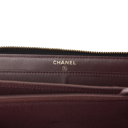 Chanel Caviar Quilted Large Gusset Zip Around Wallet Black 9 of 12