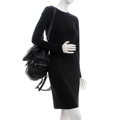 Alexander Wang Lambskin Marti Backpack Bag Washed Black Rhodium Hardware 2 of 9