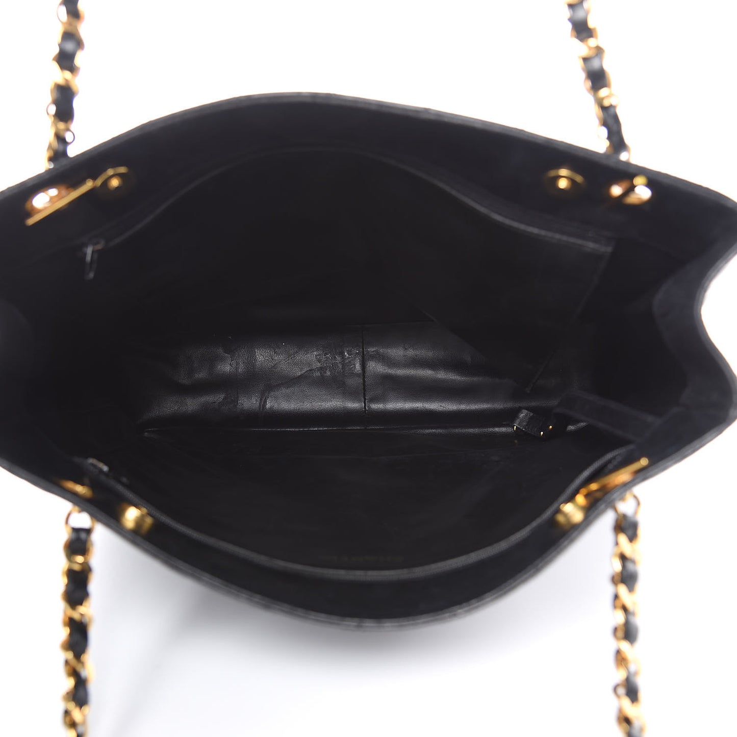 Lambskin Shopping Tote Black
