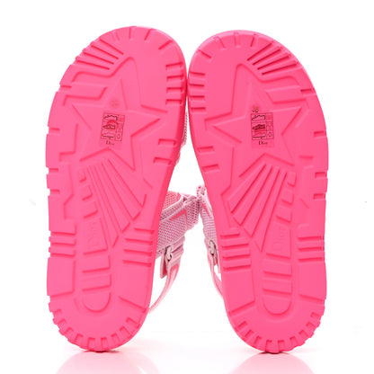 Christian Dior Technical Knit Jute Dioract 10mm Sandals 38 White Fuchsia 5 of 9