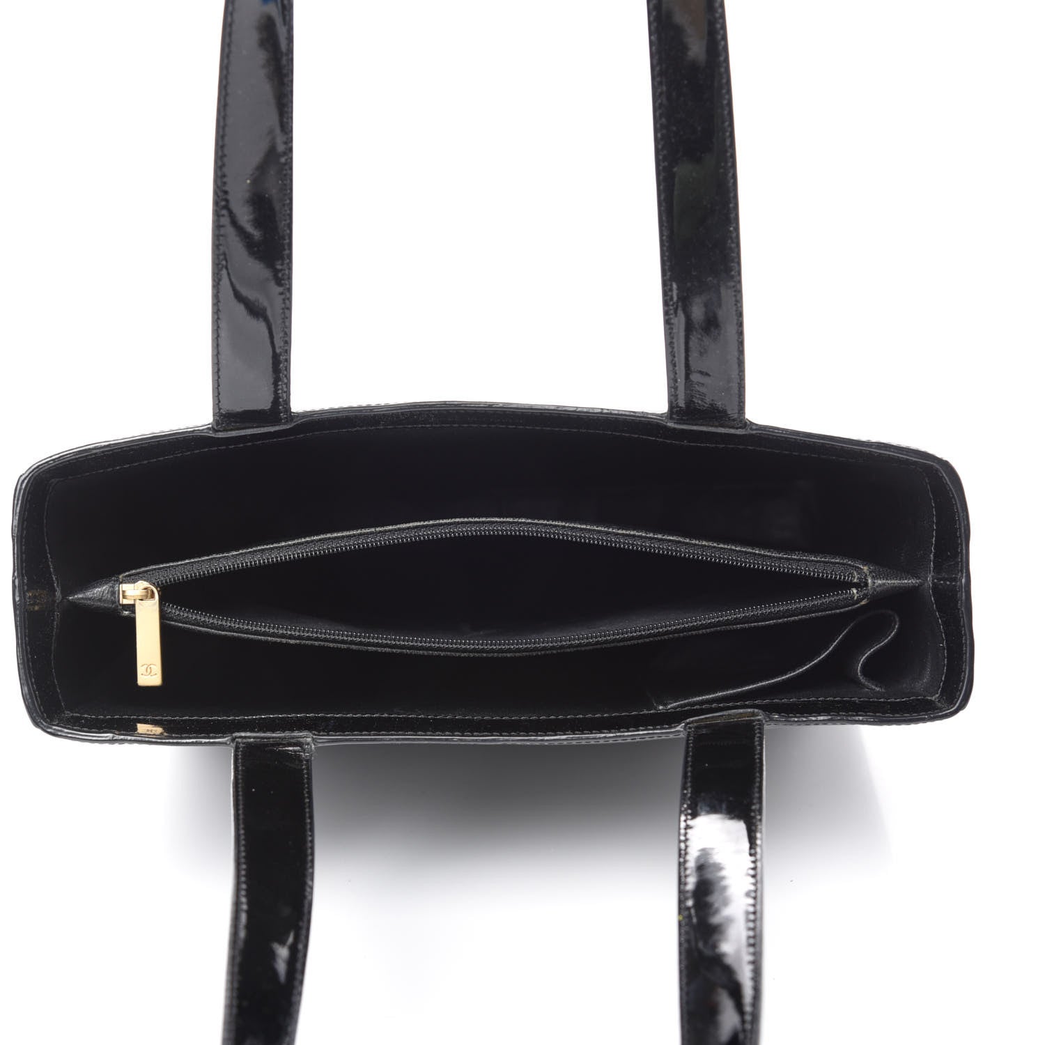 Chanel Patent Logo Shoulder Bag Black 5 of 13