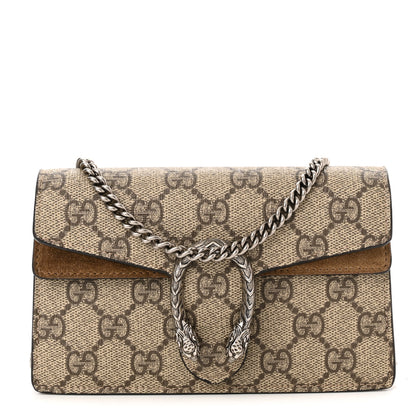 Gucci GG Supreme Monogram Super Mini Dionysus Shoulder Bag Taupe 1 of 10