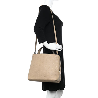 MCM Calfskin Ottomar Monogram Medium Klara Hobo New Beige 2 of 12
