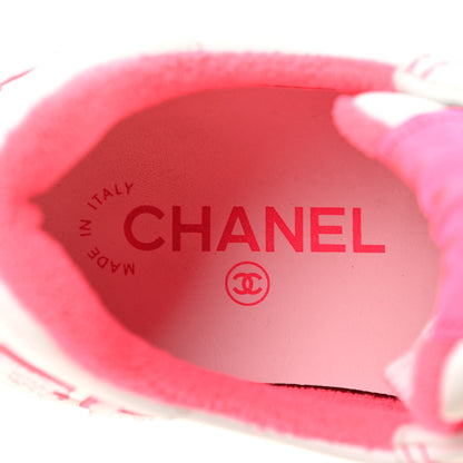 Chanel Calfskin Womens Logo Sneakers 38.5 White Pink 6 of 8