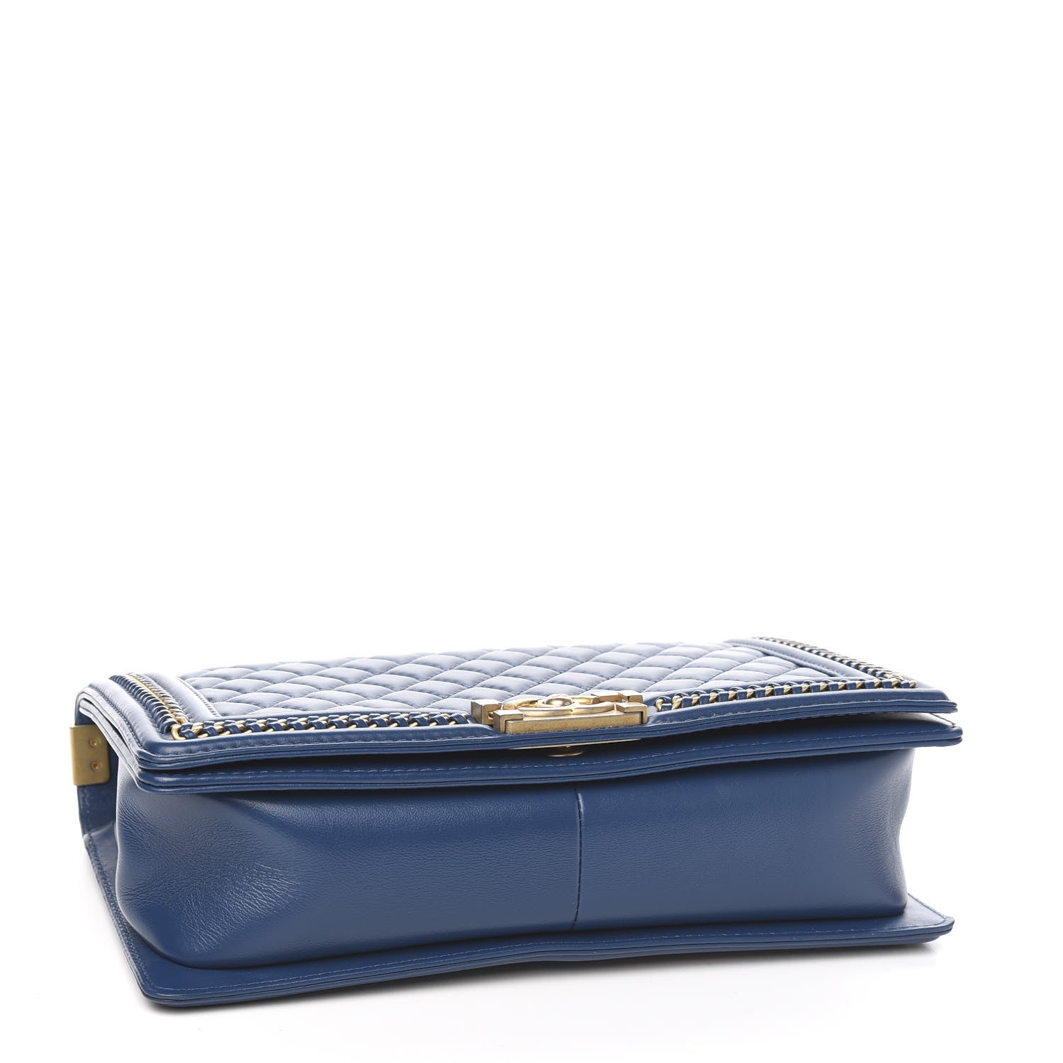 Chanel Calfskin Quilted New Medium Boy Top Handle Flap Blue 3 of 9