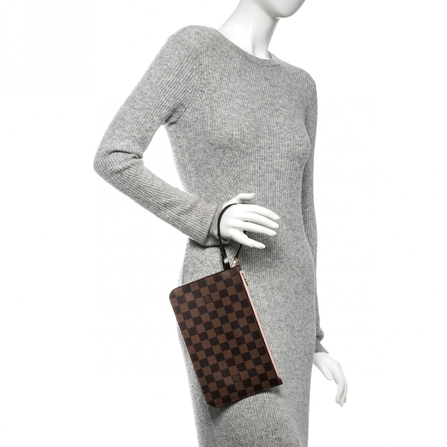 Damier Ebene Neverfull MM GM Pochette Rose Ballerine