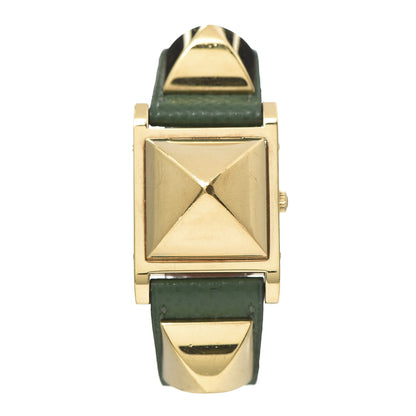 Hermes Stainless Steel Courchevel 23mm Medor Quartz Watch Vert Clair 1 of 8