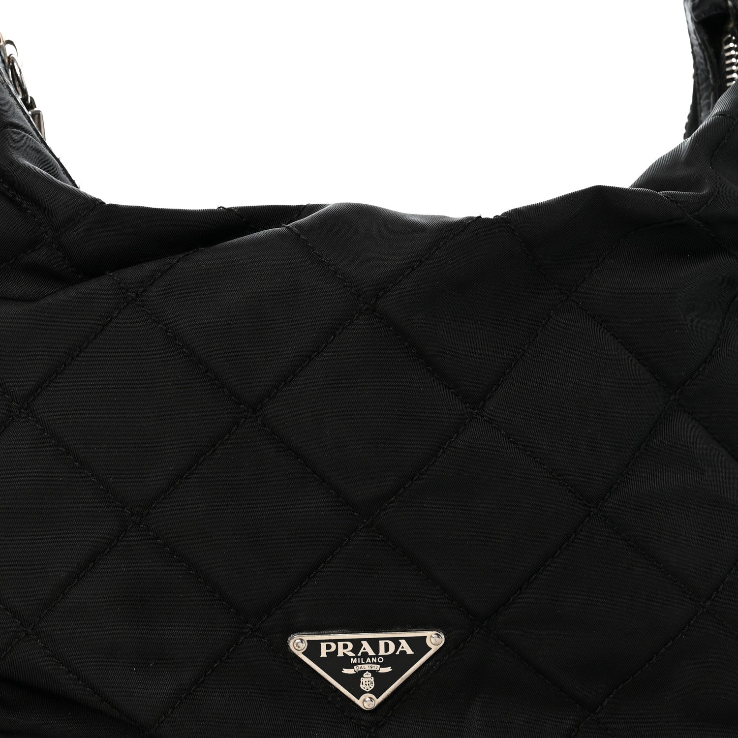 Prada Nylon Tessuto Impuntu Quilted Shoulder Bag Black 7 of 13