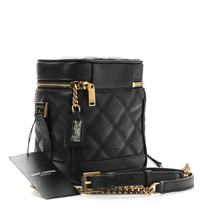 Saint Laurent Grain de Poudre Quilted 80's Vanity Bag Black 3 of 8