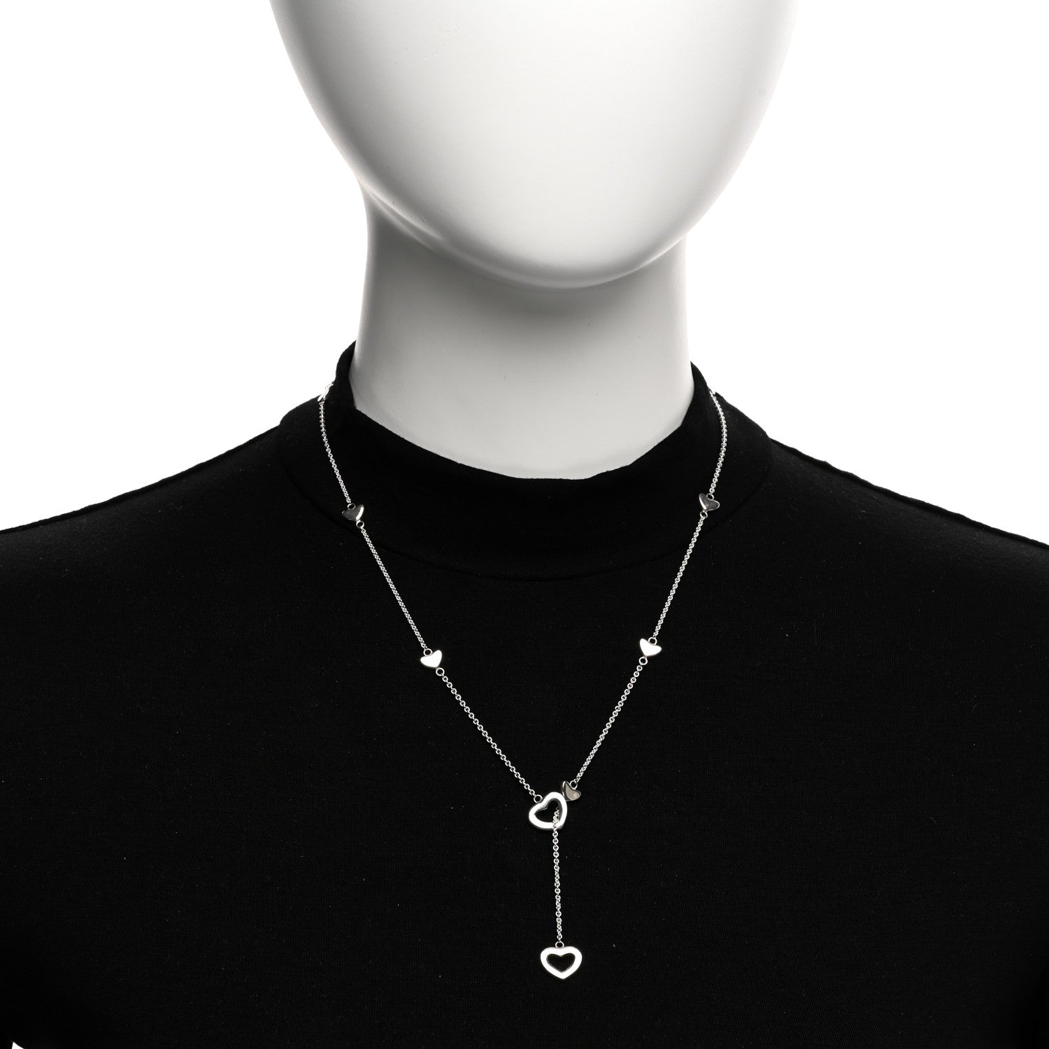 Tiffany Sterling Silver Heart Lariat Necklace 2 of 4