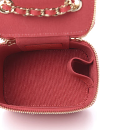 Chanel Caviar Quilted Mini Vanity Case With Chain Red 5 of 11