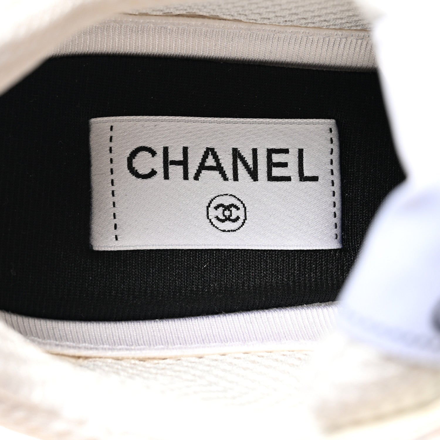 Chanel Fabric Laminated Calfskin Stretch CC Sneakers 41 White Silver 7 of 9