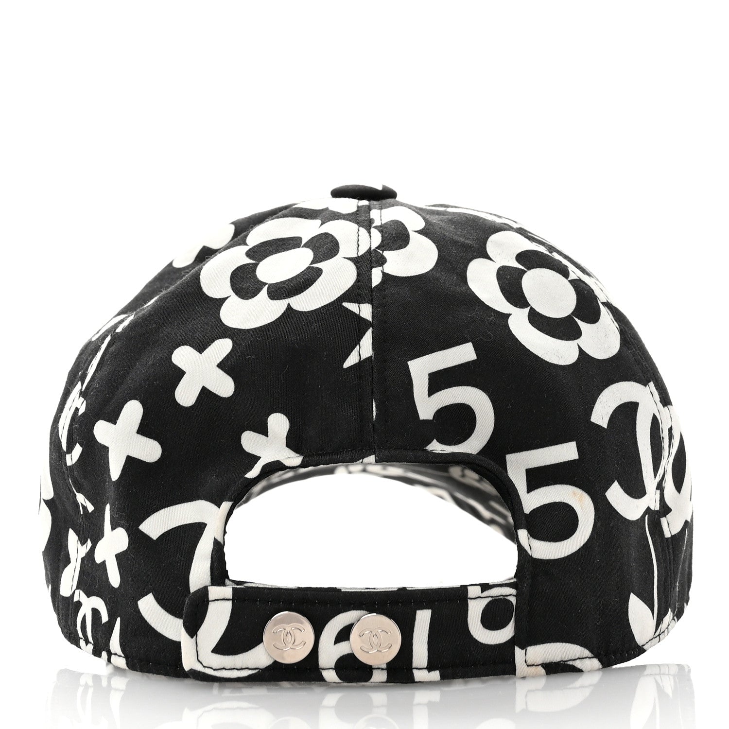Chanel Cotton Cap Hat Black White 6 of 10