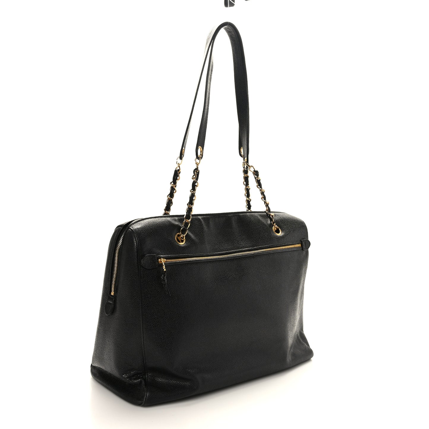 Caviar Large CC Shoulder Bag Black
