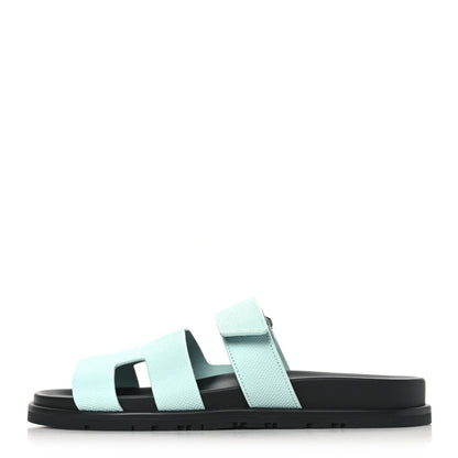 Hermes Epsom Womens Chypre Sandals 39 Bleu Cristaux 1 of 9