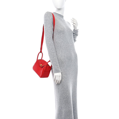 Hermes Taurillon Clemence Mini Lindy 20 Rouge de Coeur 2 of 9