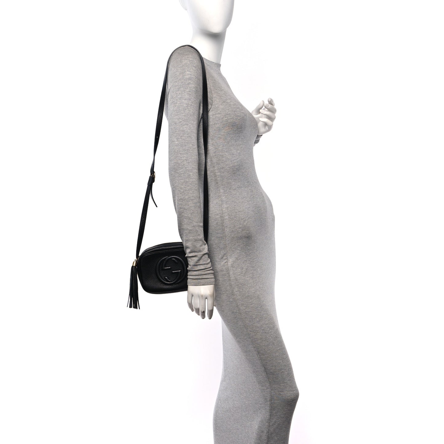 Pebbled Calfskin Mini Soho Disco Bag Black