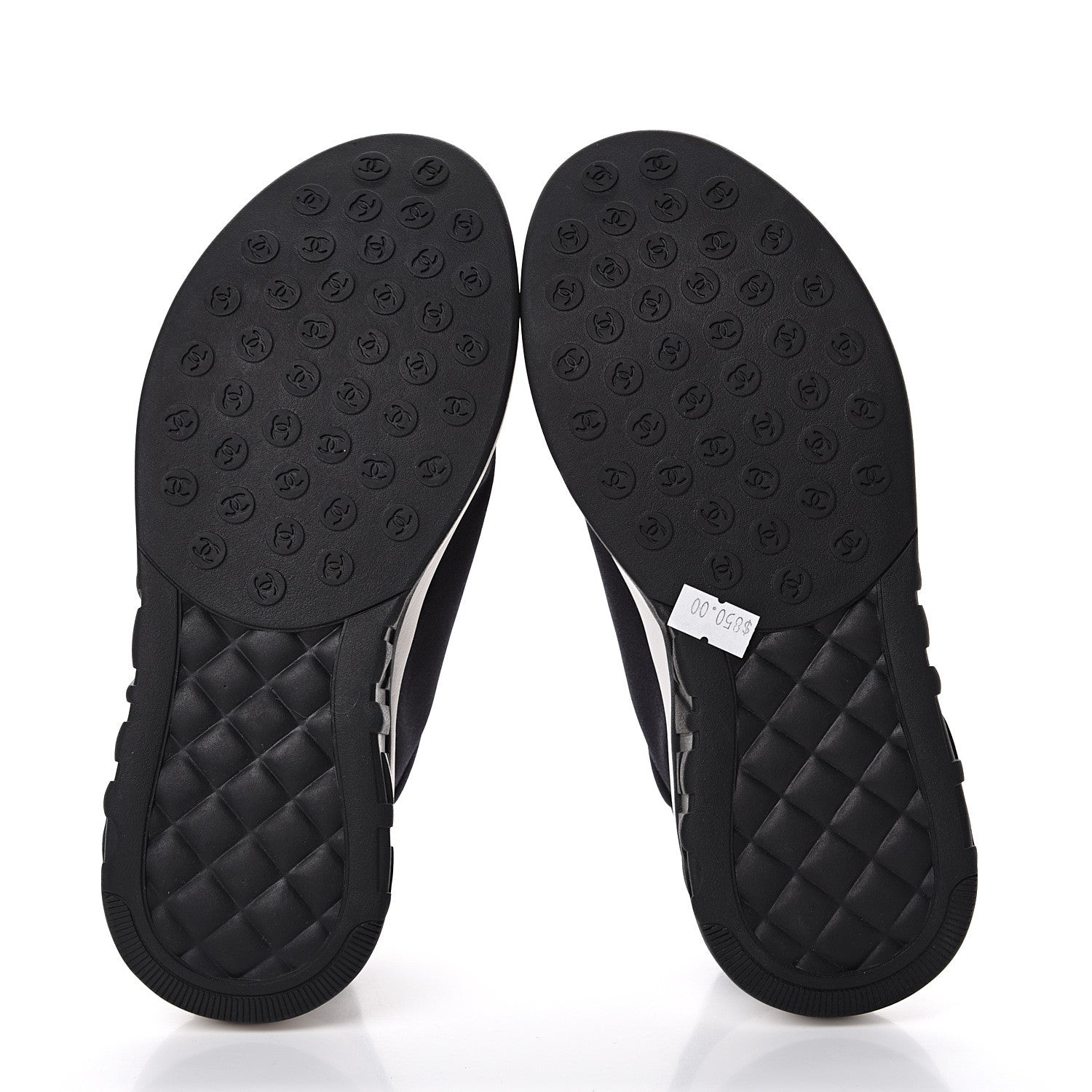 Chanel Lycra Womens CC Sneakers 35.5 Black 5 of 8