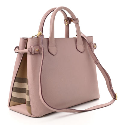 Burberry Derby Calfskin House Check Medium Banner Tote Pale Orchid 3 of 11