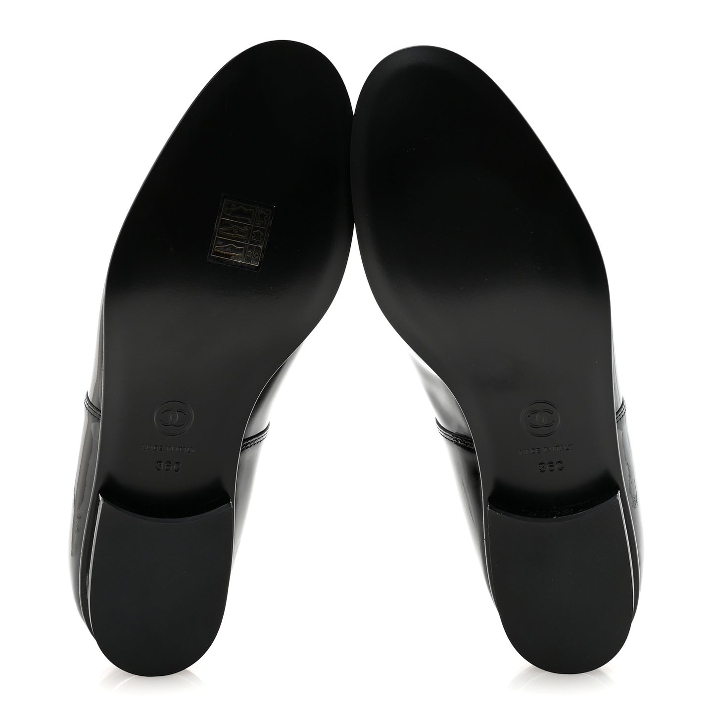 Patent Calfskin Moccasin Loafers 36 Black