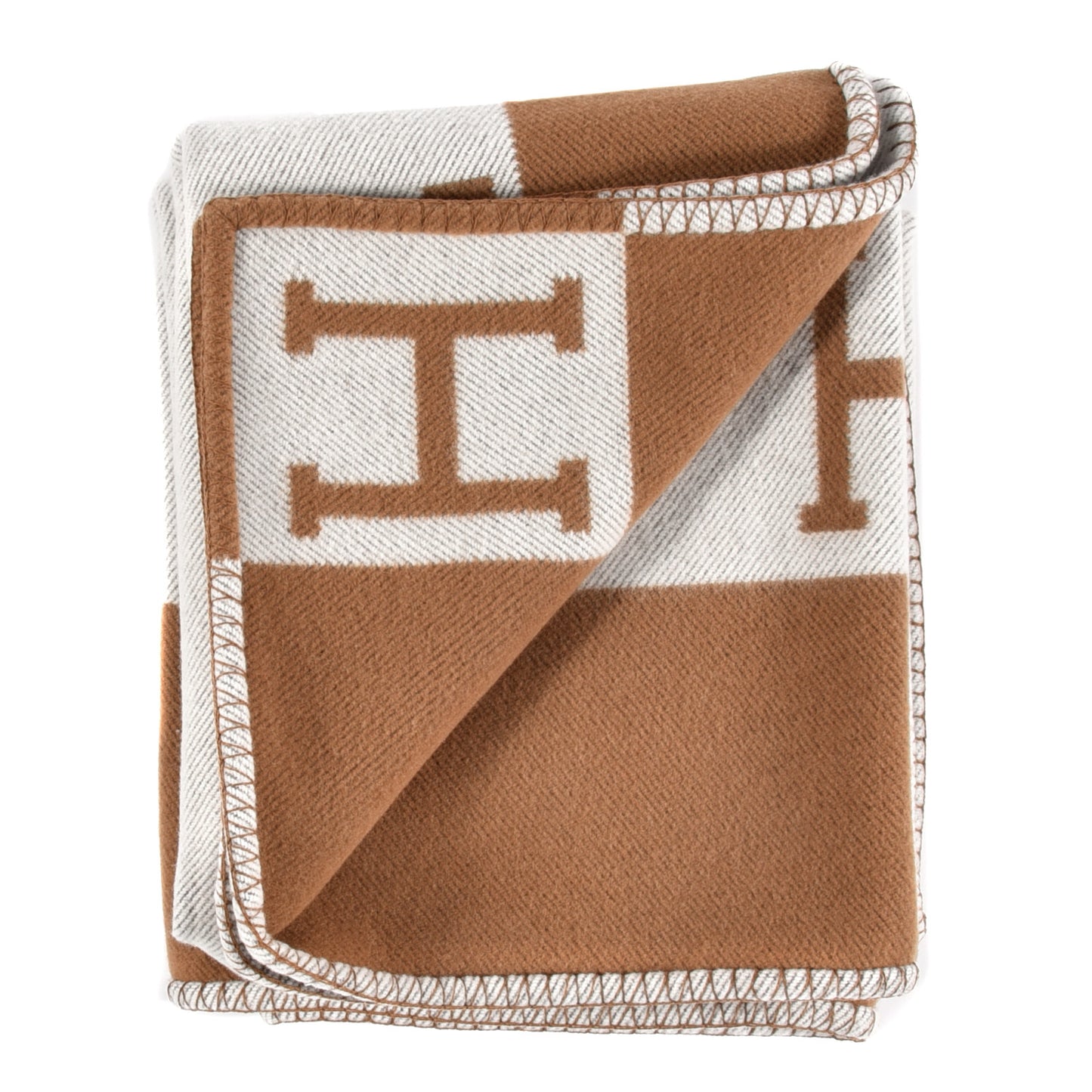 Wool Cashmere Avalon Blanket Ecru Camel