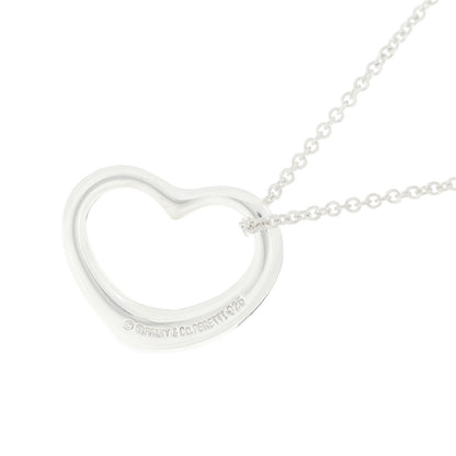 Tiffany Sterling Silver 22mm Elsa Peretti Open Heart Pendant Necklace 6 of 7