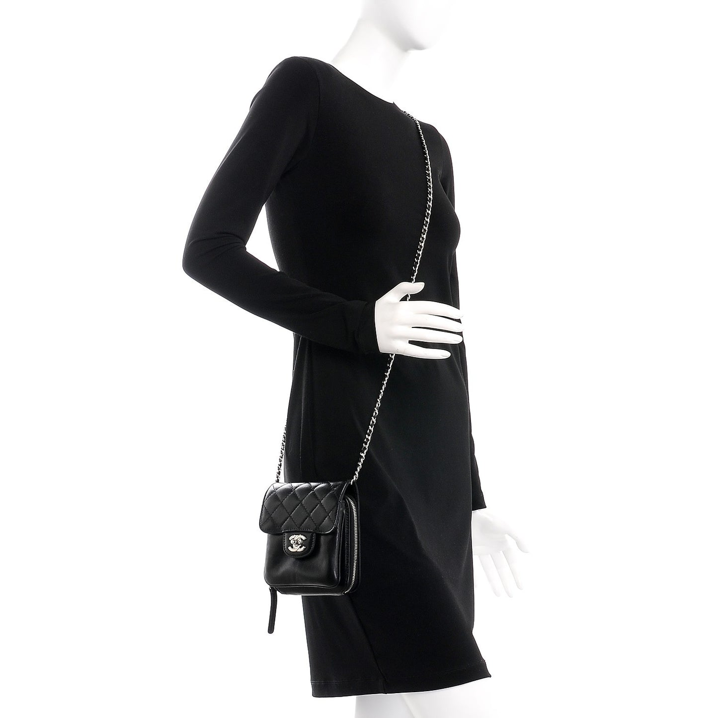 Lambskin Mini Crossbody Flap Black