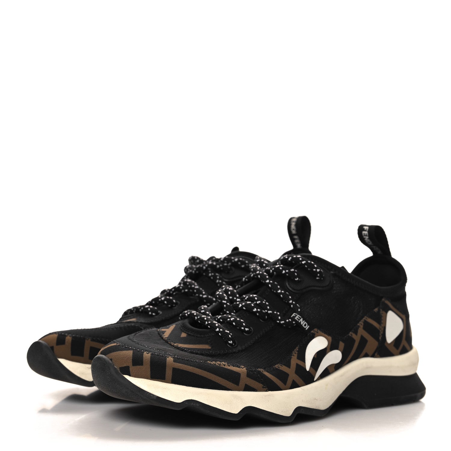 Fendi Technical Mesh Lycra FFreedom Patchwork Sneakers 36.5 Black Tobacco 4 of 8