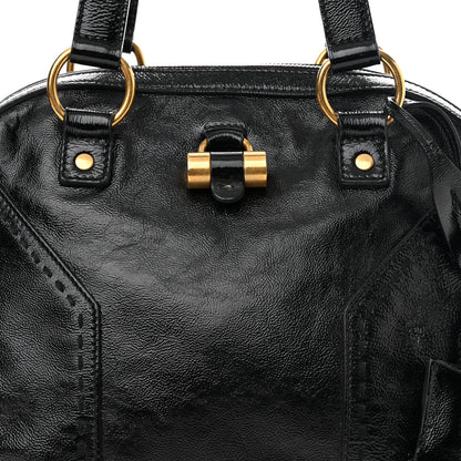 Saint Laurent Textured Patent Calfskin Large Muse Black 8 of 10