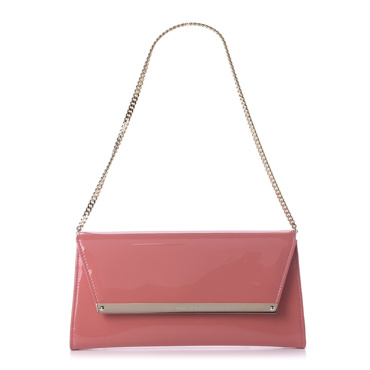 Patent Suede Margot Clutch Coral Pink