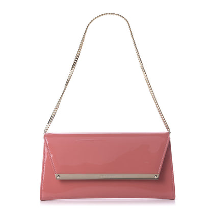 Jimmy Choo Patent Suede Margot Clutch Coral Pink 1 of 9