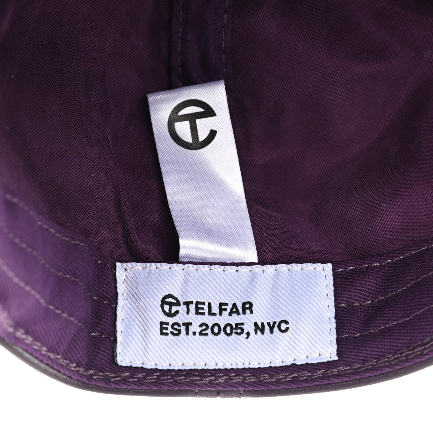 Vegan Leather Logo Embossed Hat Eggplant