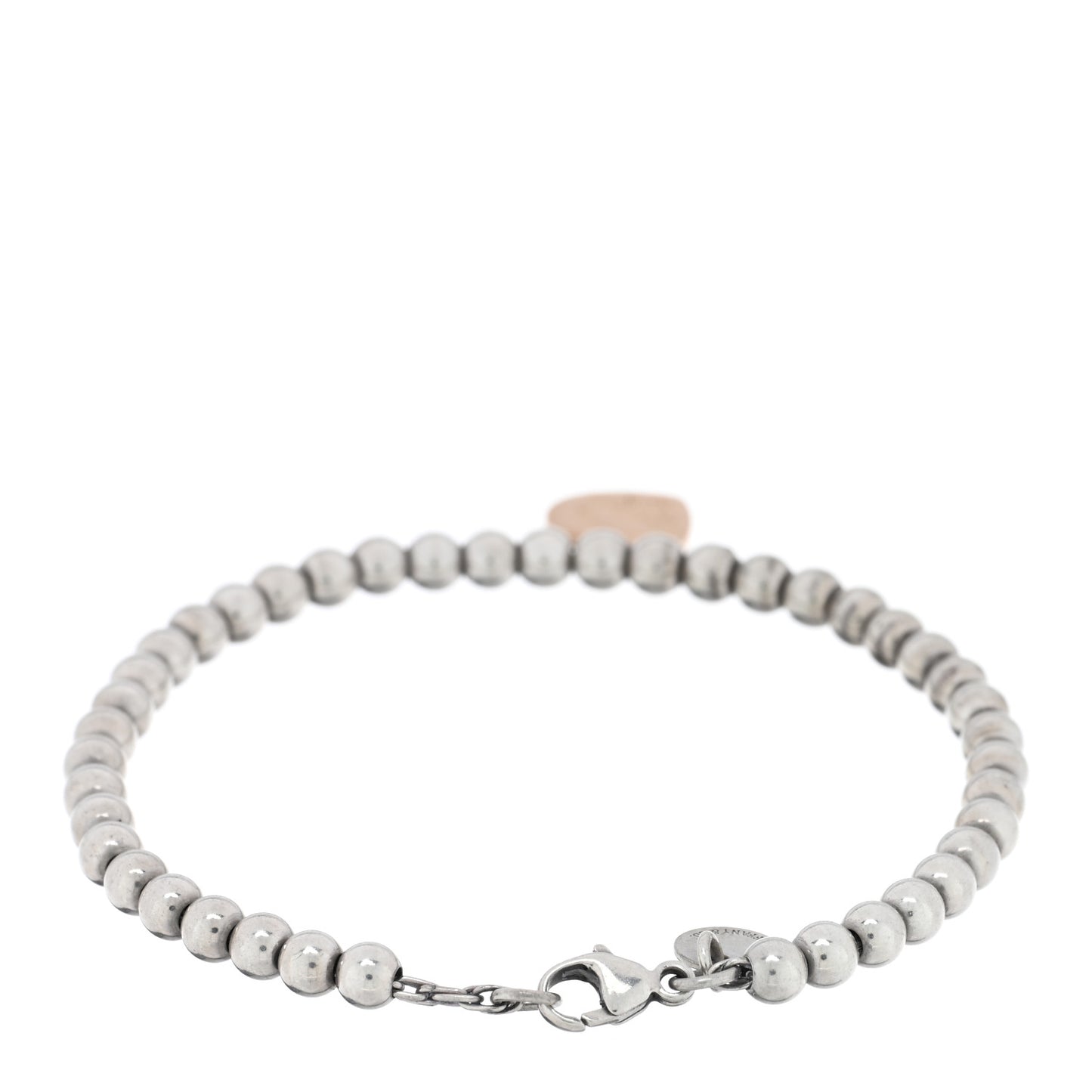 Sterling Silver 18K Rose Gold Return to Tiffany Heart Bead Bracelet